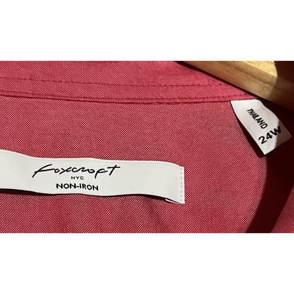 Foxcroft NYC Button Up Collared Shirt Blouse Womens 24W Non Iron Pockets Top - Picture 10 of 13